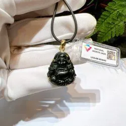 Phật Di Lặc ngọc phỉ thuý mực dục Myanmar - Hình ảnh 4