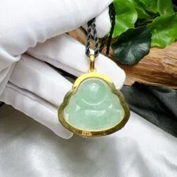Phật Di Lặc ngọc cẩm thạch Myanmar, vàng 18k - Ảnh 7