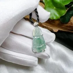 Mặt dây Quán thế âm bồ tát ngọc Phỉ thuý băng chủng hoa bay - Ảnh 8