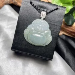 Phật Di Lặc ngọc Phỉ thuý băng chủng Myanmar, vàng 18k - Ảnh 3