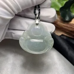 Phật Di Lặc ngọc Phỉ thuý băng chủng Myanmar, vàng 18k - Ảnh 7