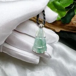 Mặt dây Quán thế âm bồ tát ngọc Phỉ thuý băng chủng hoa bay - Ảnh 7