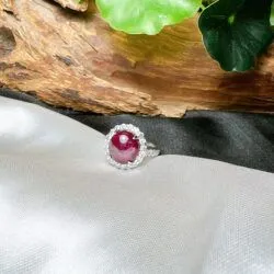 Nhẫn oval Ruby Nam Phi, vàng 18k - Ảnh 7