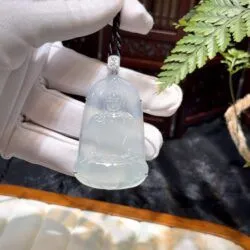 Mặt dây Quán thế âm bồ tát ngọc phỉ thuý cao băng Myanmar (Miến Điện) - Ảnh 10