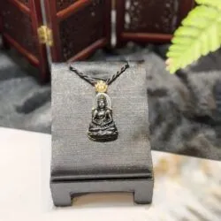 Mặt dây Quán thế âm bồ tát ngọc phỉ thuý mực dục Myanmar - Ảnh 2