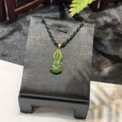 Mặt dây Quán thế âm bồ tát ngọc bích Canada, vàng 18k - Ảnh 3