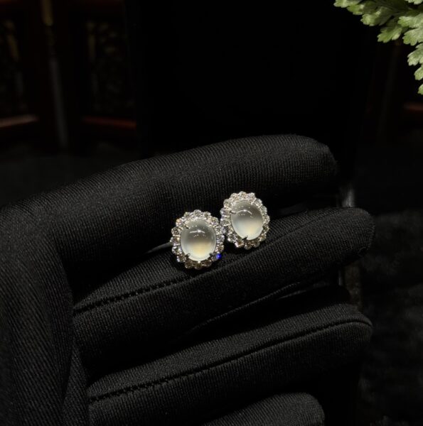 Khuyên tai ngọc phỉ thuý thuỷ tinh chủng