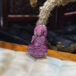 Mặt dây A Di Đà phật đá Ruby sao thiên nhiên - Hình ảnh 3