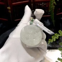 Mặt dây rồng ngọc phỉ thuý băng chủng Myanmar - Ảnh 4