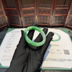 Vòng bản liền ngọc phỉ thuý xanh cay Myanmar