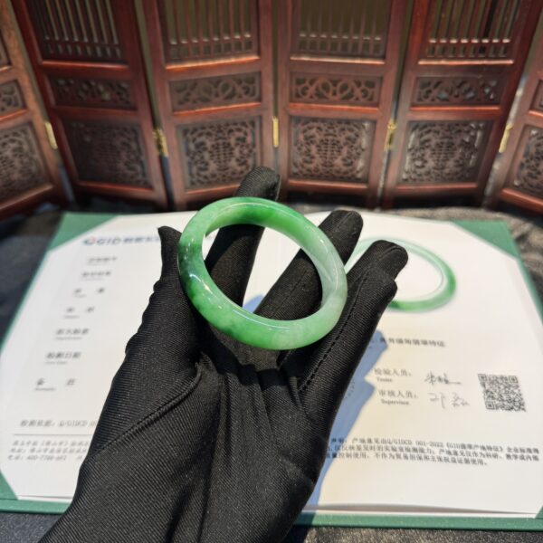 Vòng bản liền ngọc phỉ thuý xanh cay Myanmar