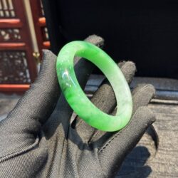 Vòng bản liền ngọc phỉ thuý xanh cay Myanmar