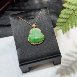 Phật Di Lặc ngọc phỉ thuý xanh cay Myanmar - Hình ảnh 2