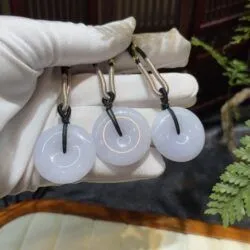 Mặt dây Đồng điếu ngọc cẩm thạch tím tử la lan Myanmar - Hình ảnh 2