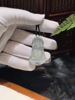 Mặt dây Quán thế âm bồ tát ngọc phỉ thuý cao băng Myanmar - Ảnh 2