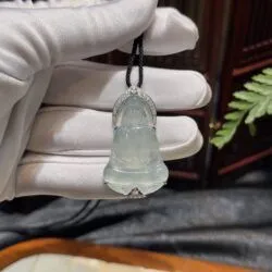 Mặt dây Quán thế âm bồ tát ngọc phỉ thuý cao băng Myanmar - Ảnh 8