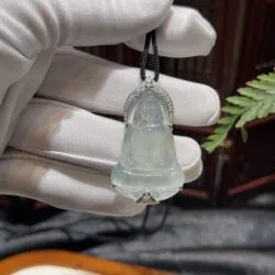 Mặt dây Quán thế âm bồ tát ngọc phỉ thuý cao băng Myanmar - Ảnh 12