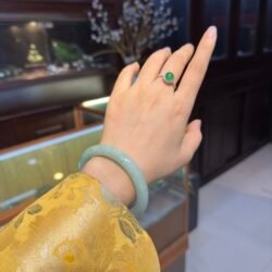 Vòng bản ngọc phỉ thuý xanh bạc hà - Ảnh 2
