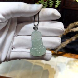Mặt dây Quán thế âm bồ tát ngọc phỉ thuý băng chủng Myanmar - Hình ảnh 7