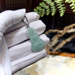 Mặt dây Quán thế âm bồ tát ngọc phỉ thuý xanh thanh - Hình ảnh 5