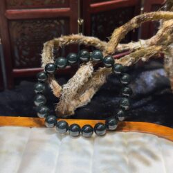 Vòng chuỗi ngọc phỉ thuý mực dục 8 ly - Hình ảnh 5
