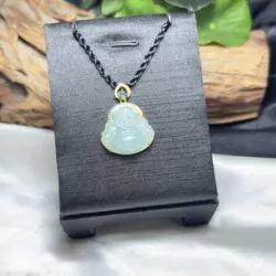Mặt dây phật Di Lặc ngọc phỉ thuý Lão lam thuỷ - Ảnh 2