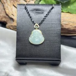 Mặt dây phật Di Lặc ngọc phỉ thuý Lão lam thuỷ