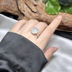 Nhẫn nữ Oval ngọc phỉ thuý băng chủng Myanmar - Ảnh 5