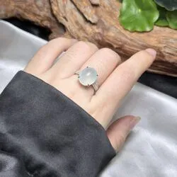 Nhẫn nữ Oval ngọc phỉ thuý băng chủng Myanmar
