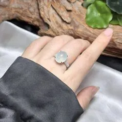 Nhẫn nữ Oval ngọc phỉ thuý băng chủng Myanmar - Ảnh 9