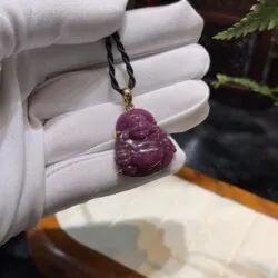 Mặt dây phật Di Lặc đá Ruby Nam Phi (nhỏ) - Ảnh 3