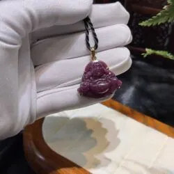 Mặt dây phật Di Lặc đá Ruby Nam Phi - Ảnh 6