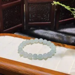 Vòng chuỗi ngọc phỉ thuý phớt xanh Myanmar - Hình ảnh 4