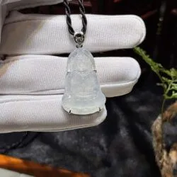 Mặt dây Quán thế âm bồ tát ngọc phỉ thuý cao băng Myanmar