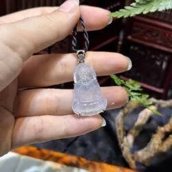 Mặt dây Quán thế âm bồ tát ngọc phỉ thuý cao băng Myanmar