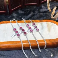 Lắc tay Ruby Nam Phi, bạc 925