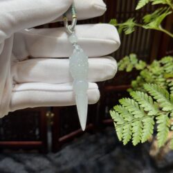 Mặt dây pháp khí mật tông (dao Phổ Ba) ngọc phỉ thuý Myanmar