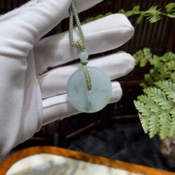 Mặt dây đồng điếu ngọc phỉ thuý hoa bay - Hình ảnh 3