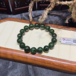 Vòng chuỗi ngọc bích xanh lý đậm 12 ly