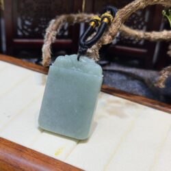 Mặt dây vô sự bài ngọc cẩm thạch, chạm khắc tỳ hưu - Ảnh 3
