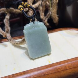 Mặt dây vô sự bài ngọc cẩm thạch, chạm khắc tỳ hưu - Ảnh 4