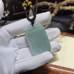 Mặt dây vô sự bài ngọc cẩm thạch, chạm khắc tỳ hưu - Ảnh 6