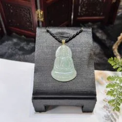 Mặt dây Quán thế âm bồ tát ngọc phỉ thuý xanh thanh - Ảnh 2