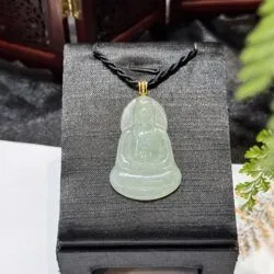 Mặt dây Quán thế âm bồ tát ngọc phỉ thuý xanh thanh