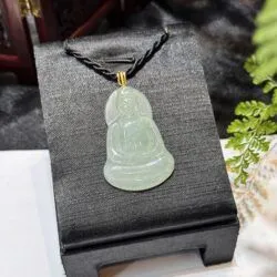 Mặt dây Quán thế âm bồ tát ngọc phỉ thuý xanh thanh - Ảnh 5