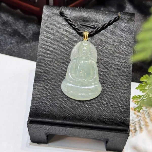 Mặt dây Quán thế âm bồ tát ngọc phỉ thuý xanh thanh