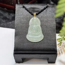 Mặt dây Quán thế âm bồ tát ngọc phỉ thuý xanh thanh - Ảnh 7