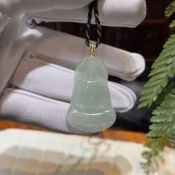 Mặt dây Quán thế âm bồ tát ngọc phỉ thuý xanh thanh - Ảnh 8