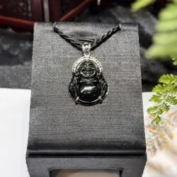 Mặt dây Di Lặc ngọc phỉ thuý mực dục Myanmar - Ảnh 8