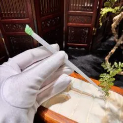 Trâm cài tóc ngọc phỉ thuý Myanmar chạm khắc hồ ly